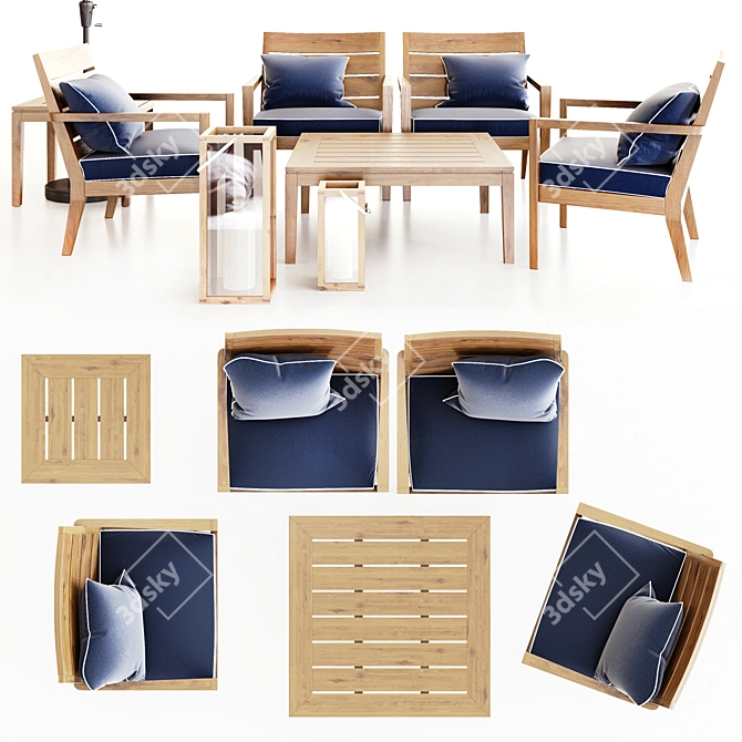 Regatta Natural Outdoor Furniture Set 3D model image 8