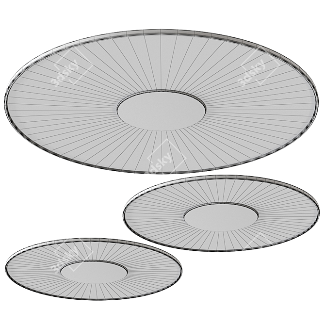 Circa Flush Ceiling Mount Lamp 3D model image 2