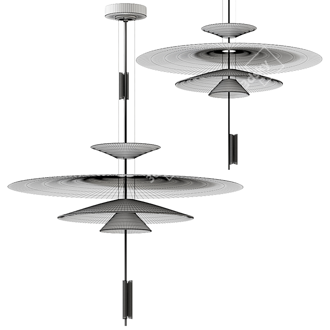 Elegant Flamingo Pendant Lamp 3D model image 2