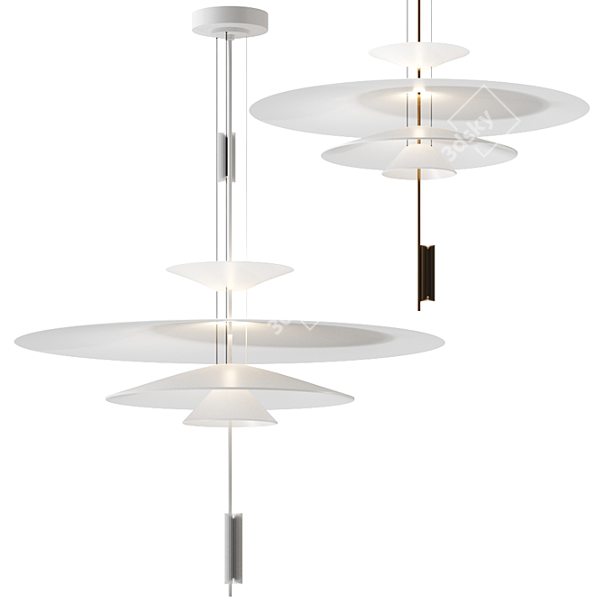 Elegant Flamingo Pendant Lamp 3D model image 3