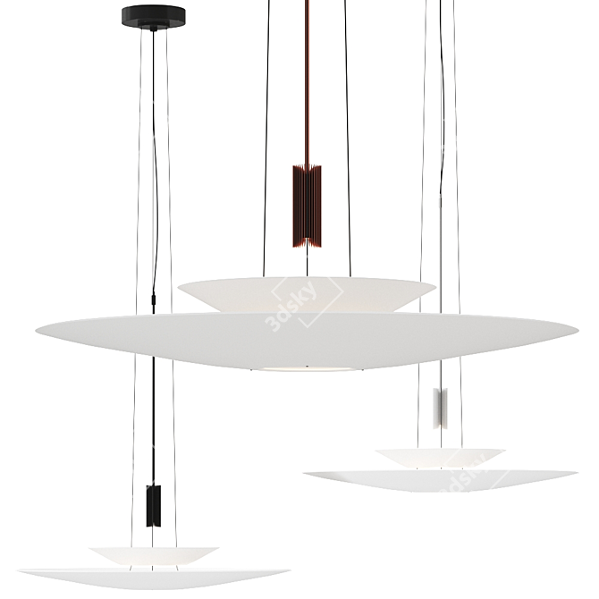 Elegant Flamingo Pendant Light 3D model image 3