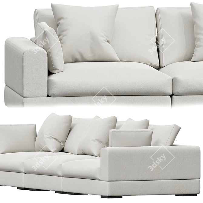 Elegant Modern Modul Sofa Sorento 3D model image 6