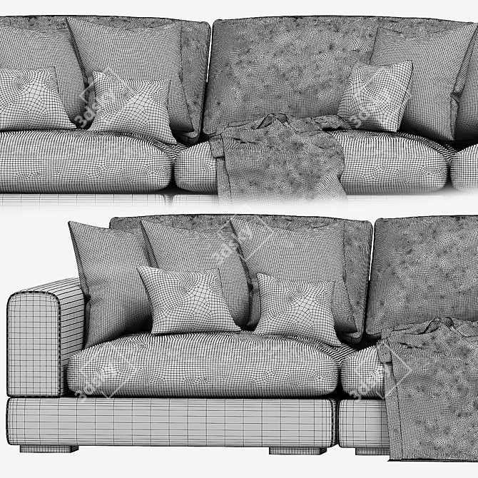 Elegant Modern Modul Sofa Sorento 3D model image 7