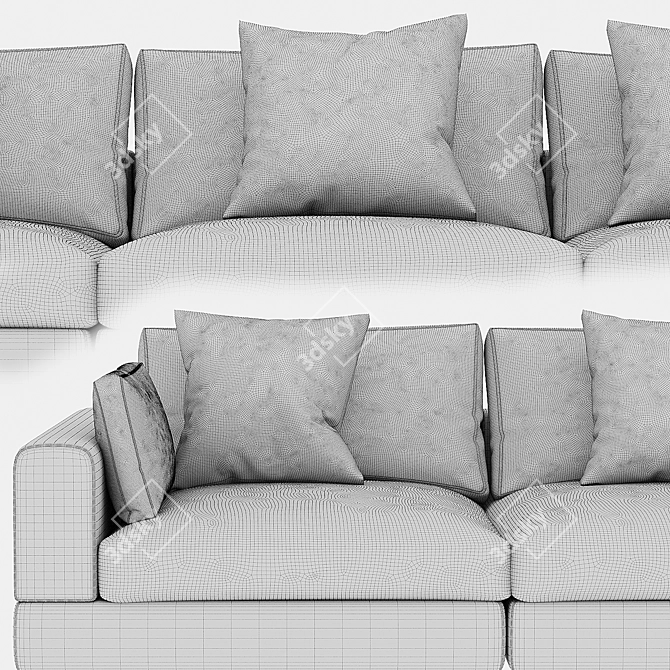 Elegant Modern Modul Sofa Sorento 3D model image 8