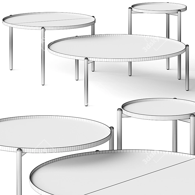 Elegant Campos Coffee Tables Set 3D model image 2