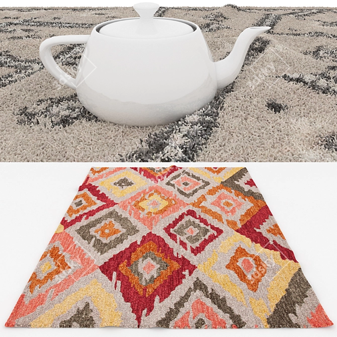 Versatile 6-Piece Rug Set: VRayFur, V-Ray & Corona Materials - 3D Model 3D model image 3