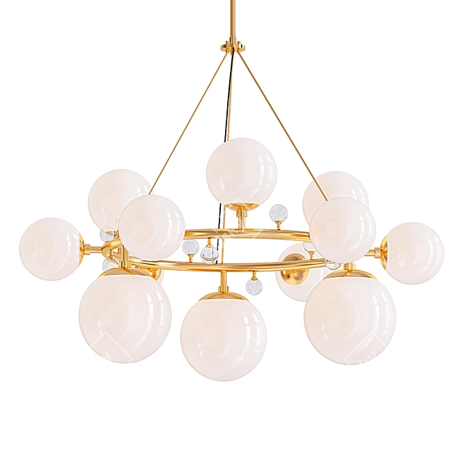 Elegant Troon Round Chandelier 3D model image 1