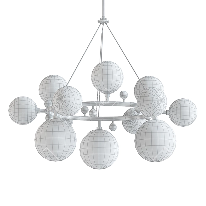 Elegant Troon Round Chandelier 3D model image 2