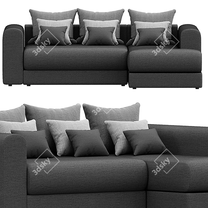 Luxurious Medison Corner Sofa 3D model image 1