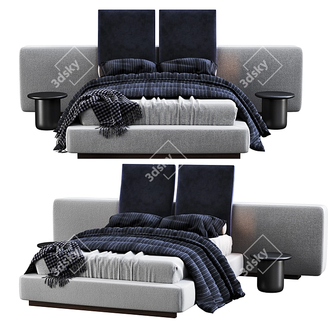 Contemporary Minotti Yang Bed 3D model image 1