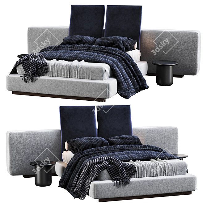 Contemporary Minotti Yang Bed 3D model image 2