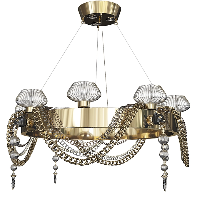 Panther Crystal Art Deco Chandelier 3D model image 1