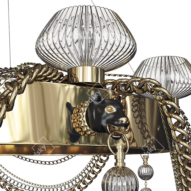 Panther Crystal Art Deco Chandelier 3D model image 2