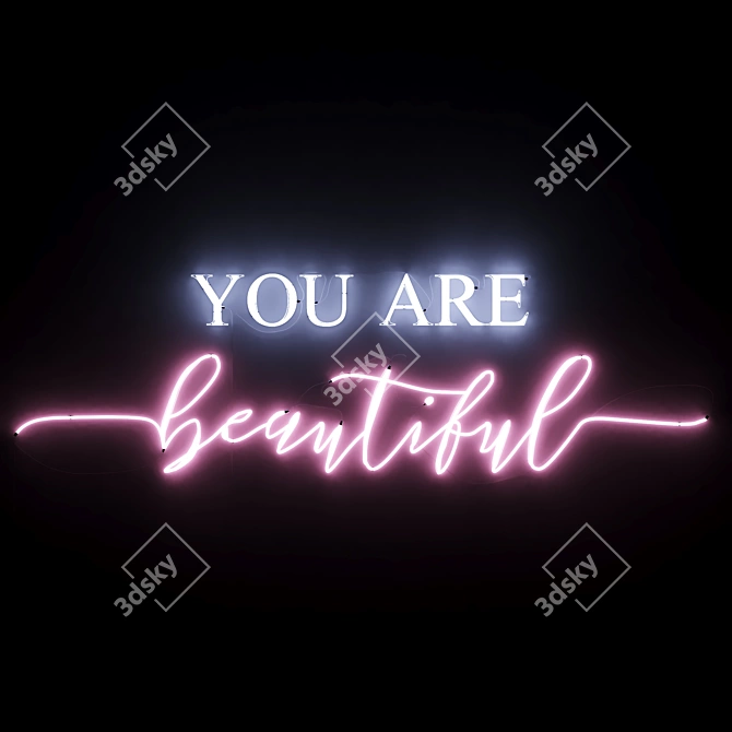 Title: Neon Glow: You Are Beautiful 3D model image 1