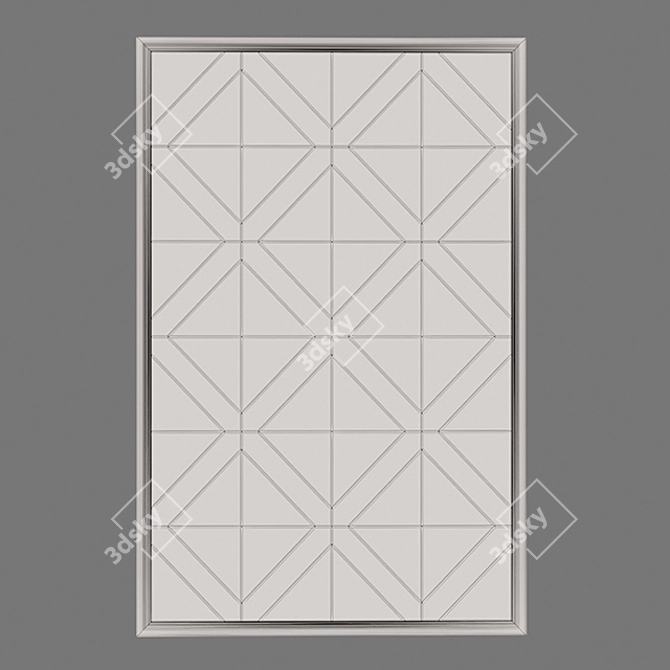 Elegant Geometric Wall Mirror 3D model image 5