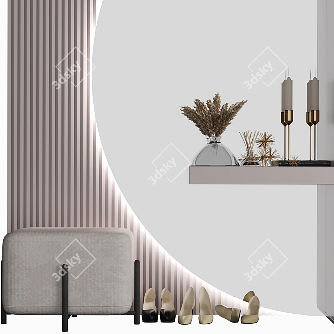 Modern Hallway Console Table 3D model image 3