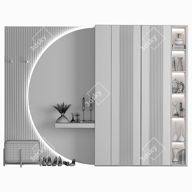 Modern Hallway Console Table 3D model image 4