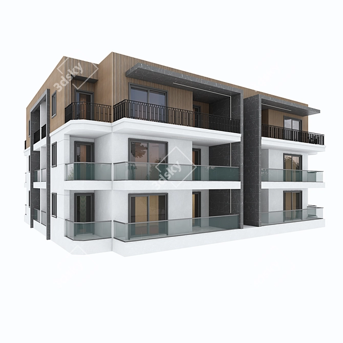 Modern City Building: Clean & High-Quality 3D Model 3D model image 1