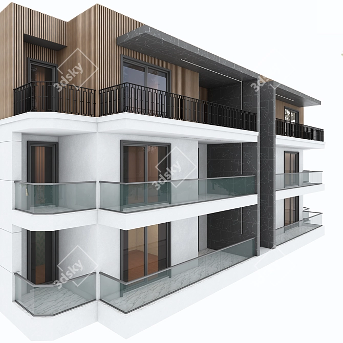 Modern City Building: Clean & High-Quality 3D Model 3D model image 2