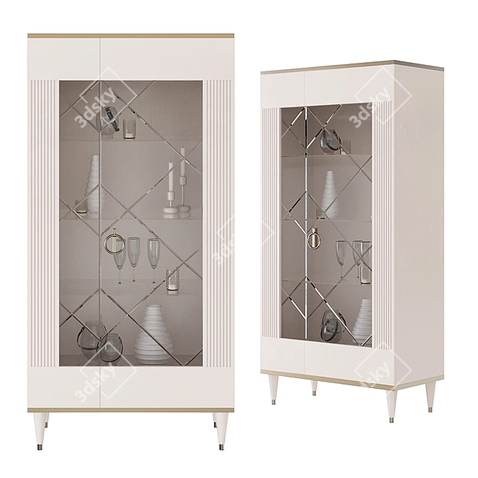 Rimini Solo Glass Showcase Cabinet 3D model image 1
