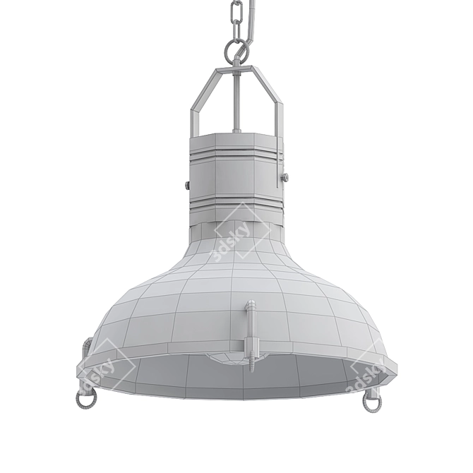 Sleek Raw Black Pendant Lamp 3D model image 2