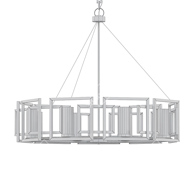 Elegant White Gold Chandelier 3D model image 2