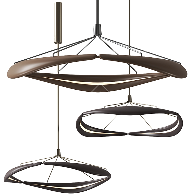 Elegant Dunes Pendant Lamp 3D model image 1