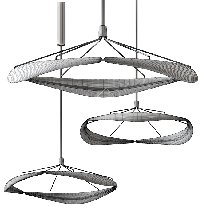 Elegant Dunes Pendant Lamp 3D model image 2