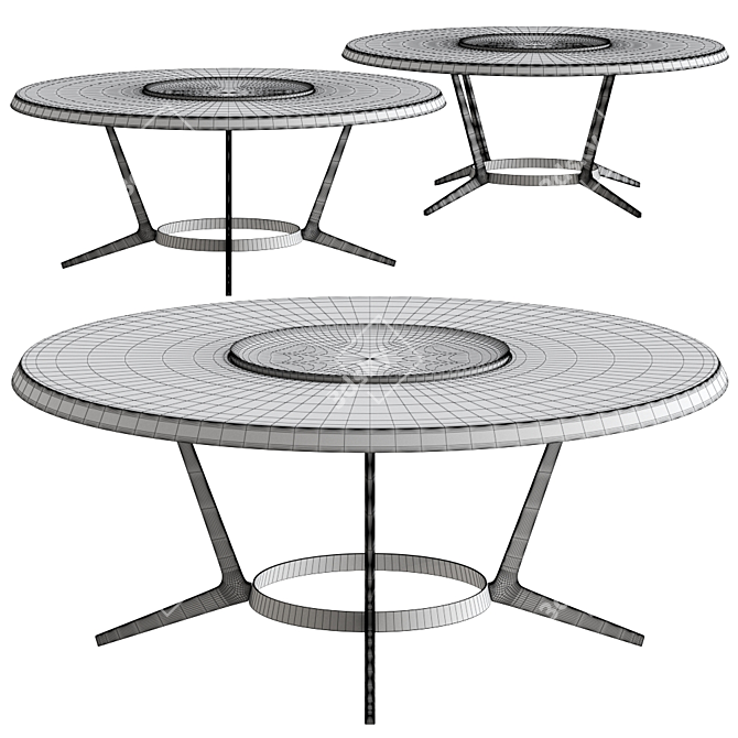 Elegant Astrum Round Table by Maxalto 3D model image 2