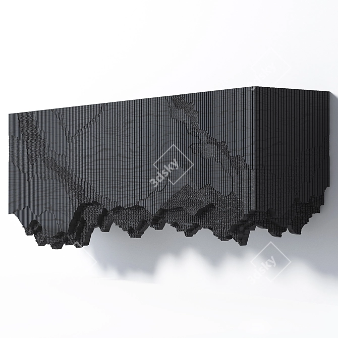 Unique Textured Hanging Chest of Drawers 3D model image 6