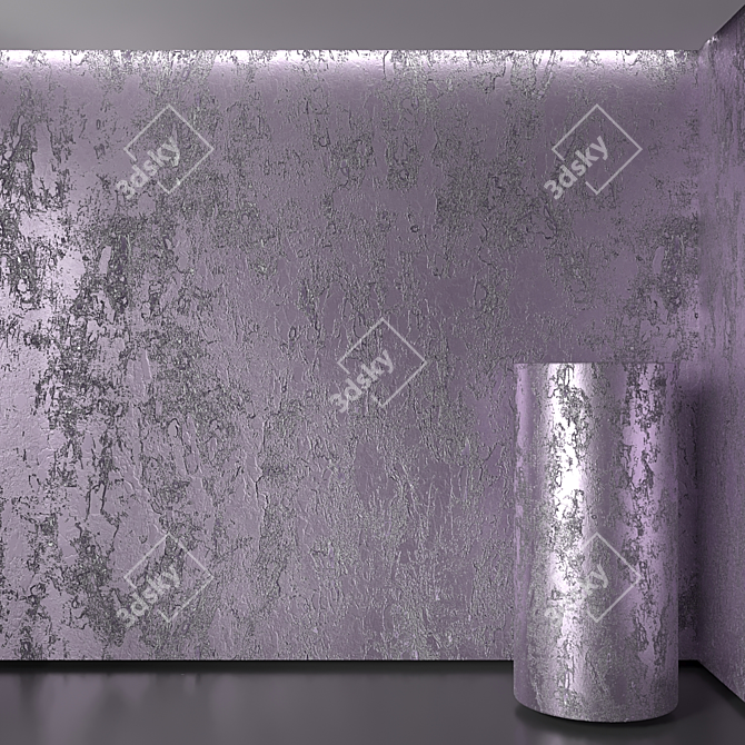 Seamless Plaster Tiles Bundle 3D model image 1