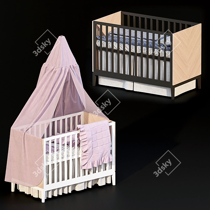 Fjord Cot: Sleek & Stylish for Your Little One 3D model image 5