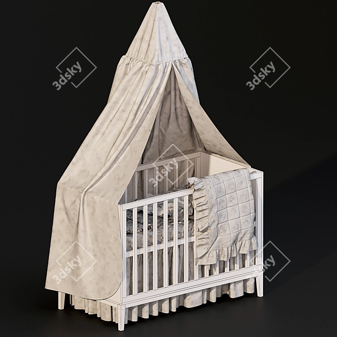 Fjord Cot: Sleek & Stylish for Your Little One 3D model image 1