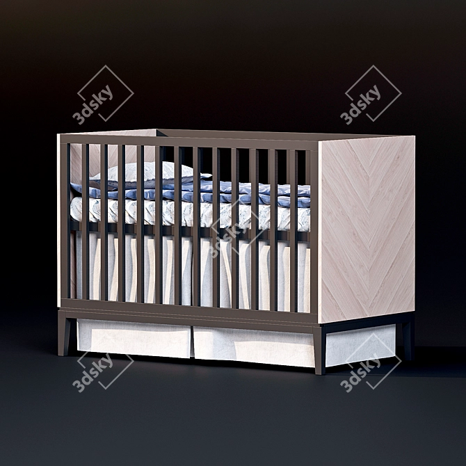 Fjord Cot: Sleek & Stylish for Your Little One 3D model image 3