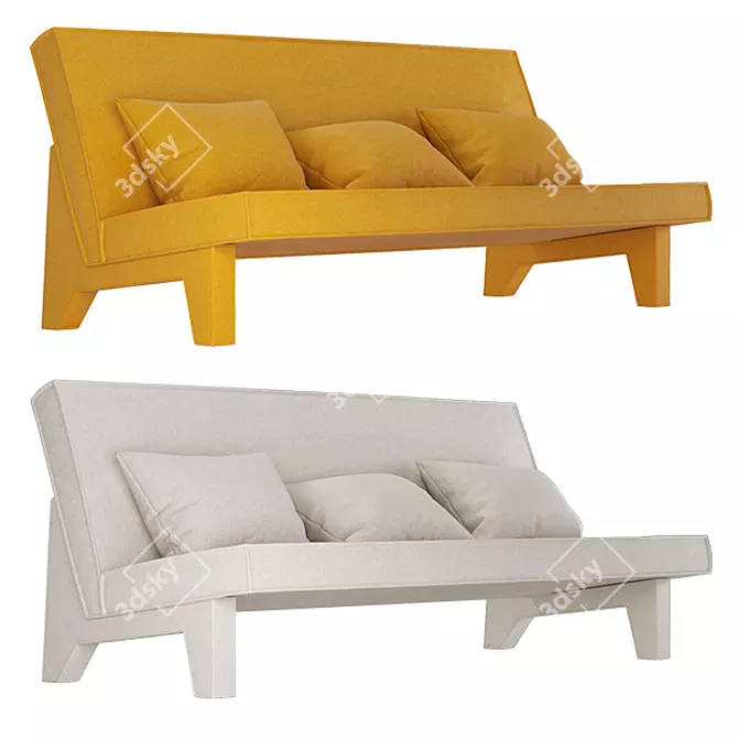 BAM! 3-Seat Sofa: Sleek and Stylish 3D model image 1