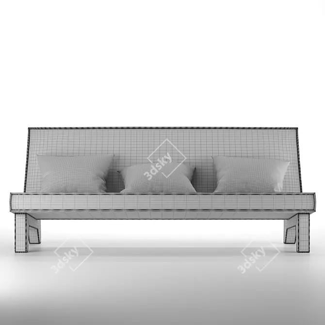 BAM! 3-Seat Sofa: Sleek and Stylish 3D model image 4