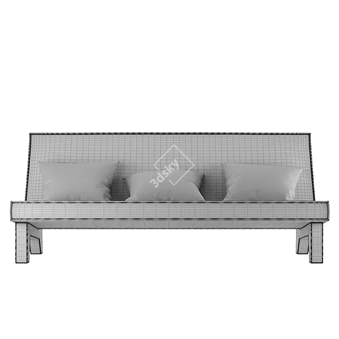 BAM! 3-Seat Sofa: Sleek and Stylish 3D model image 5
