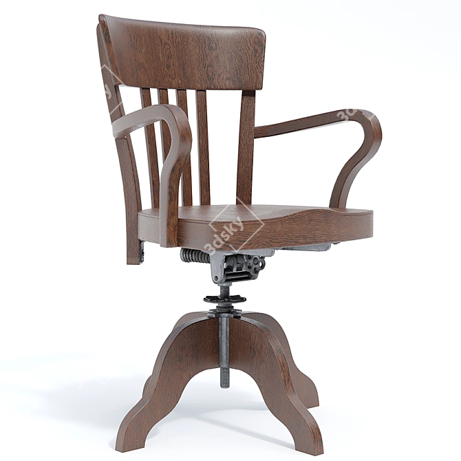 Title: Vintage USA Office Chair 3D model image 1