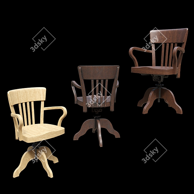 Title: Vintage USA Office Chair 3D model image 3