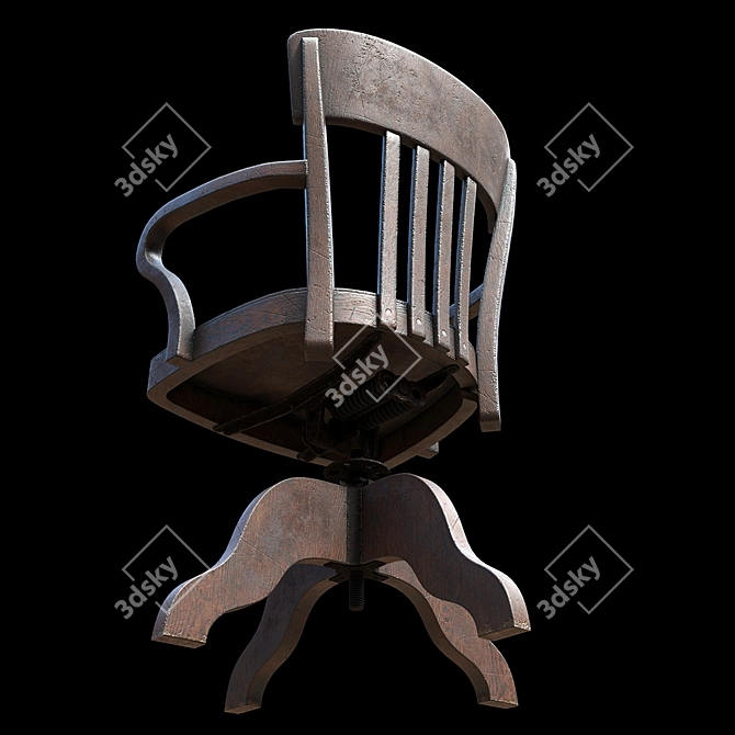 Title: Vintage USA Office Chair 3D model image 4