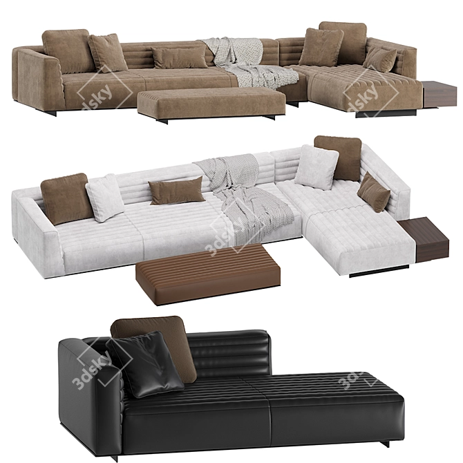 Transform Your Space with the Luxurious Roger Modular Sofa 3D model image 1