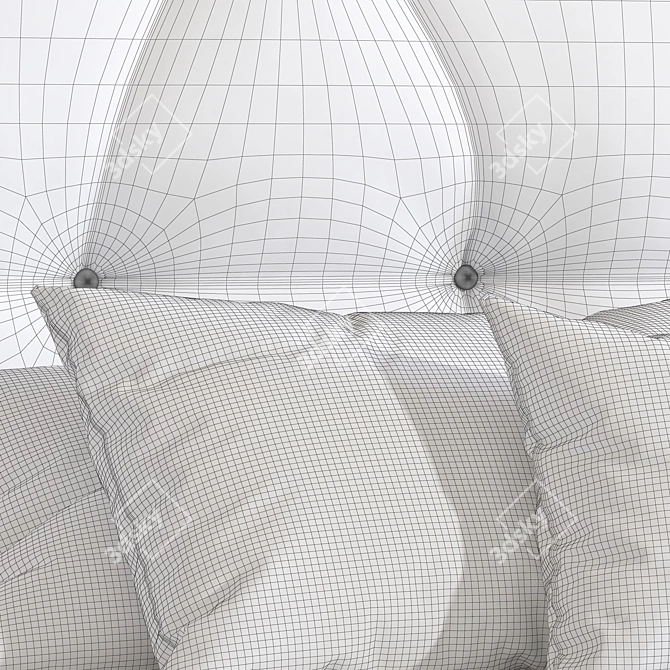 Sleek Platform Bed - Modern Design 3D model image 4