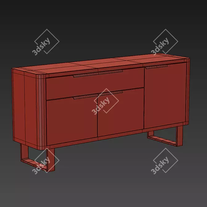 Sleek Modern Sideboard By Kressel + Schelle 3D model image 2