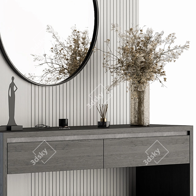 Sleek Entryway: Black & Gray Hallway 3D model image 3