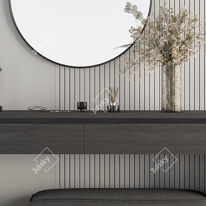 Sleek Entryway: Black & Gray Hallway 3D model image 4