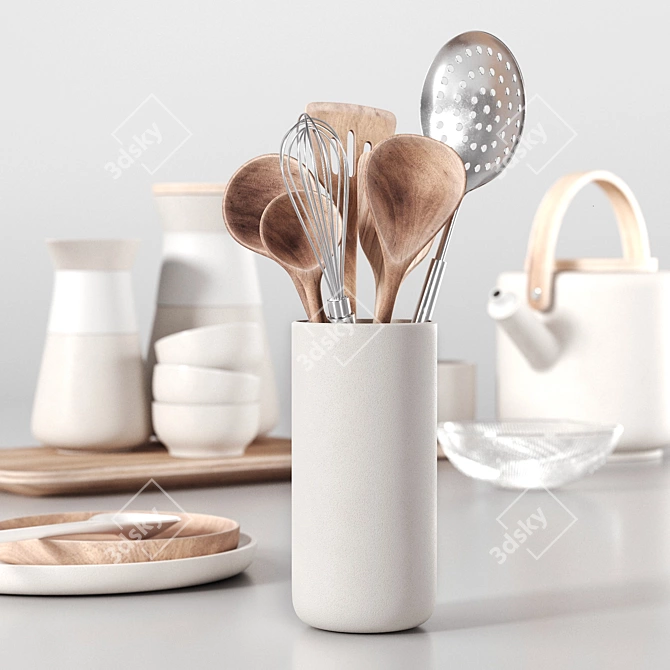 Elegant Kitchen Decor Set 3D model image 4