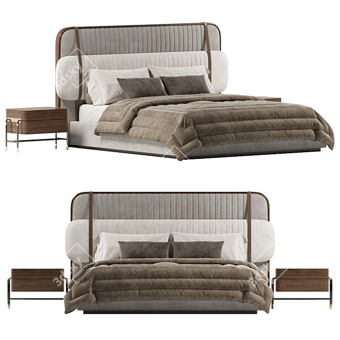 Mezzo Scott Bed: Stylish and Versatile 3D model image 1