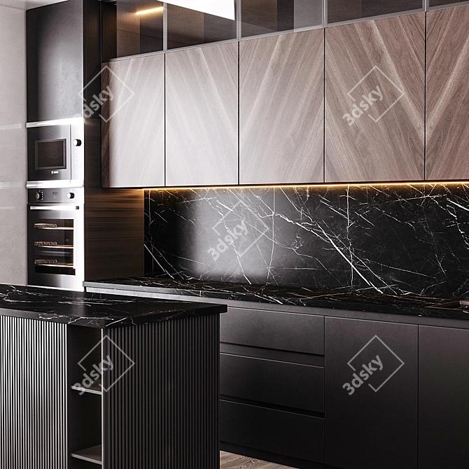 Modern Kitchen Design: 3ds Max 2016 for FBX Export & Corona Renderer 6 3D model image 4