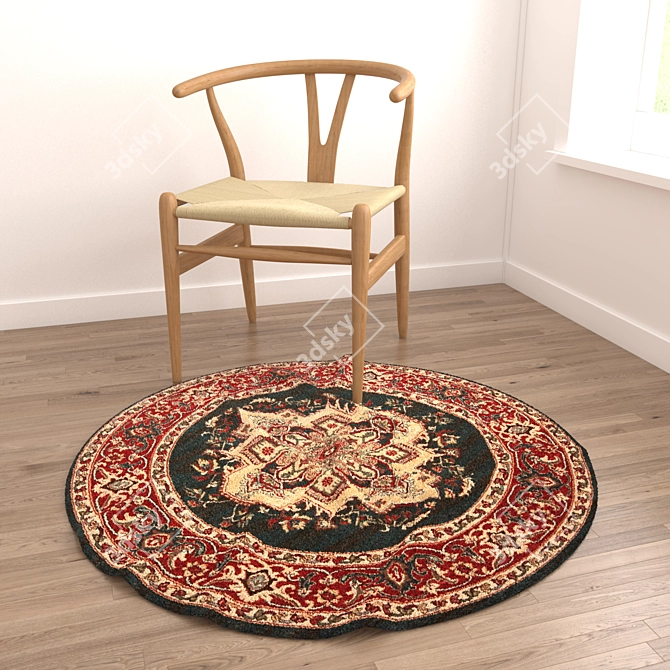 Versatile Round Rugs Set 3D model image 2