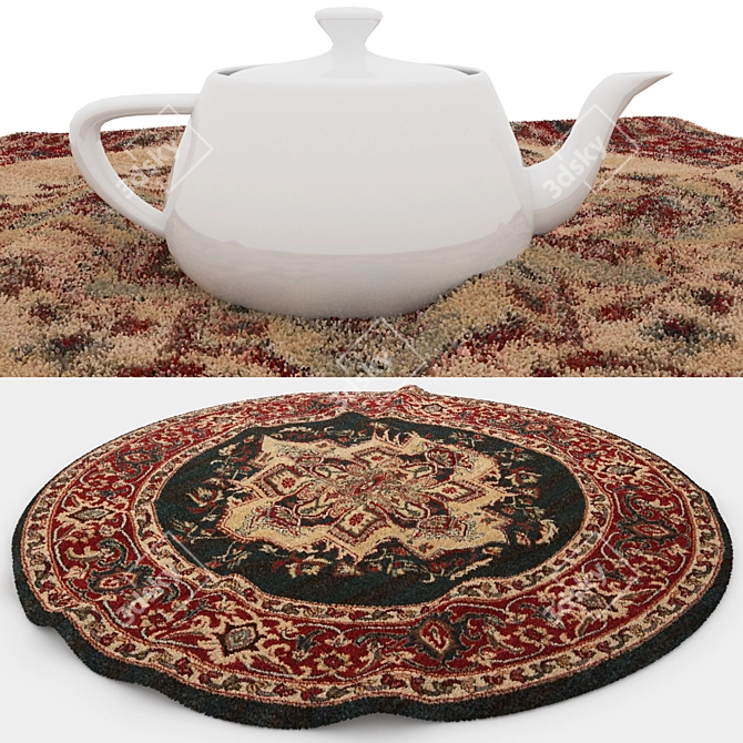 Versatile Round Rugs Set 3D model image 4